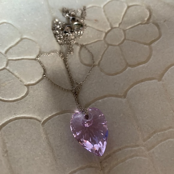 Swarovski Lilac Heart Necklace - Picture 1 of 5